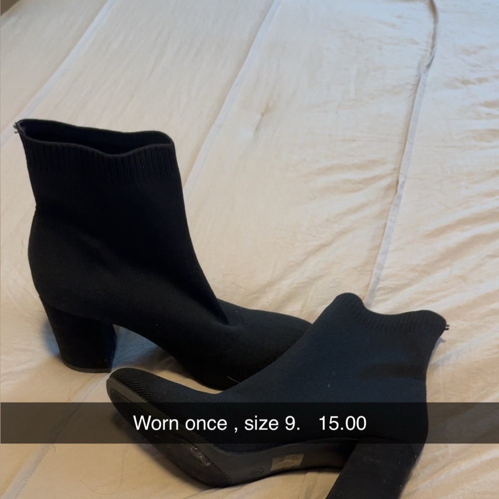 Black Chunky Heel Ankle Boots